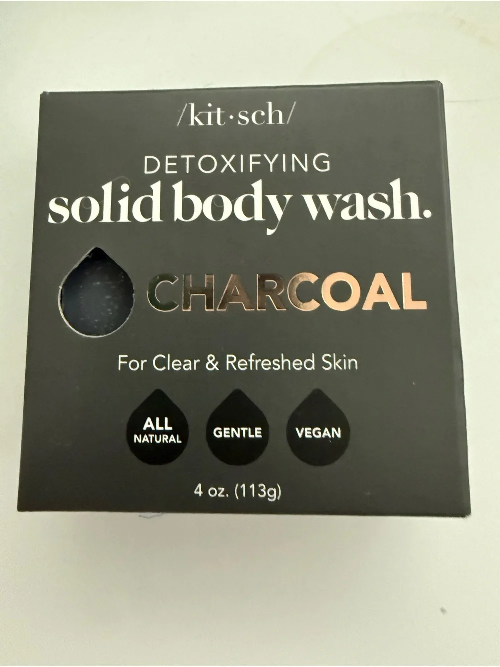 Kitsch charcoal solid body wash bar